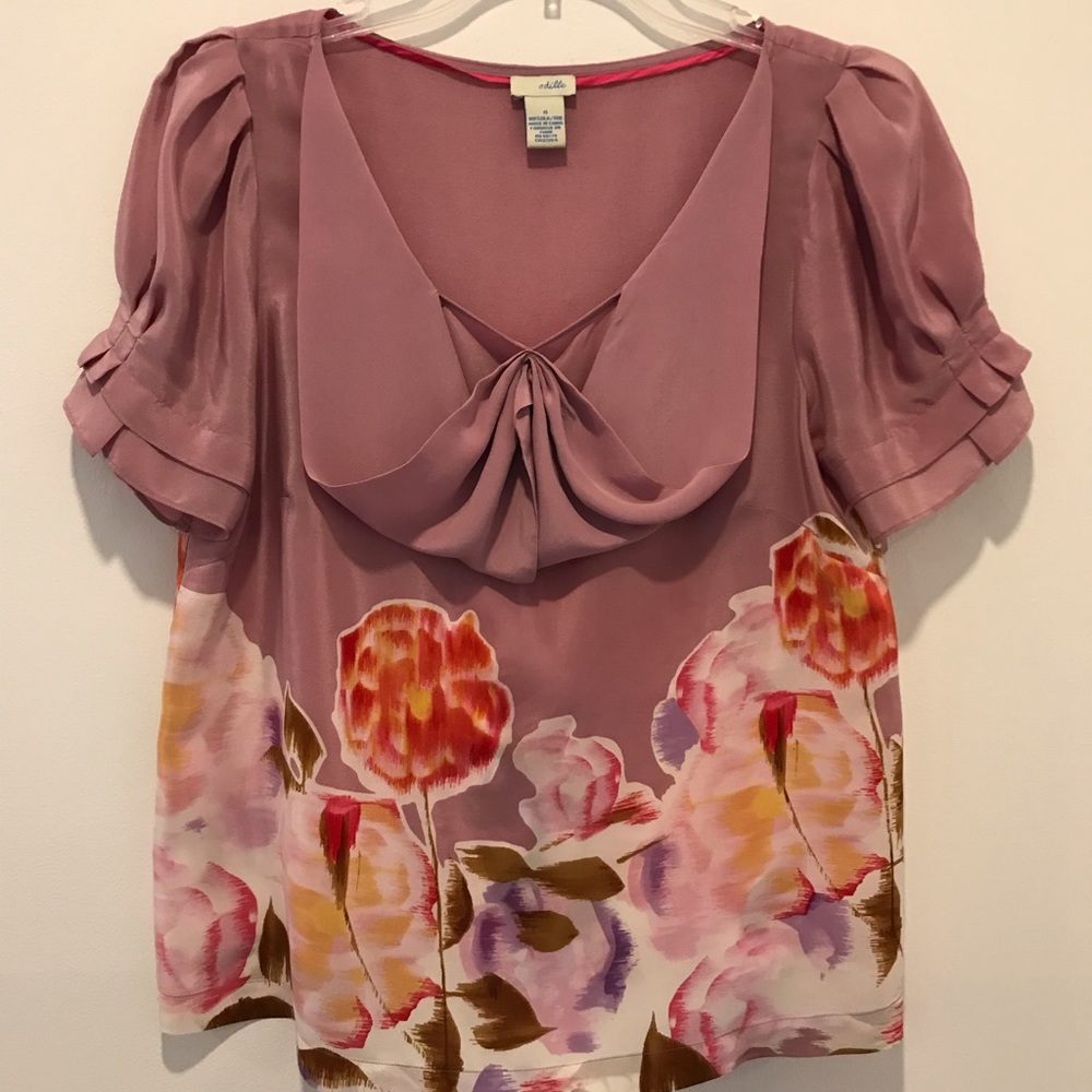 Floral silk blouse